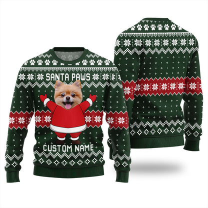 Custom Dog Face Mens Christmas Sweater