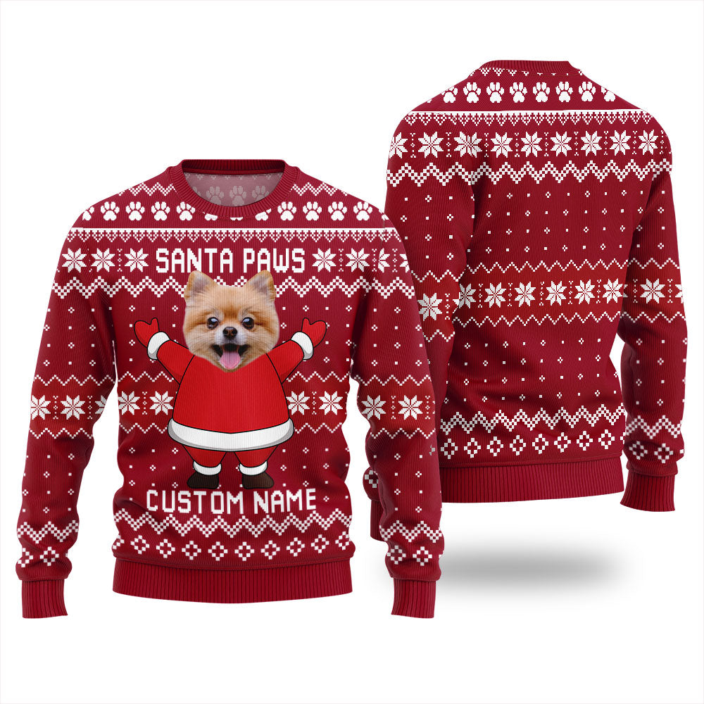 Santa Paws Custom Pet Ugly Sweater Women