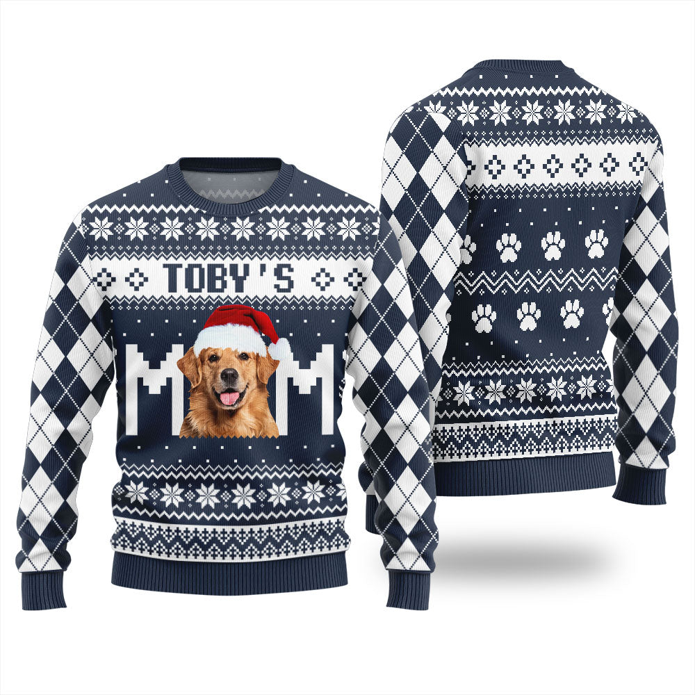 Custom Dog Face Christmas Sweater For Women