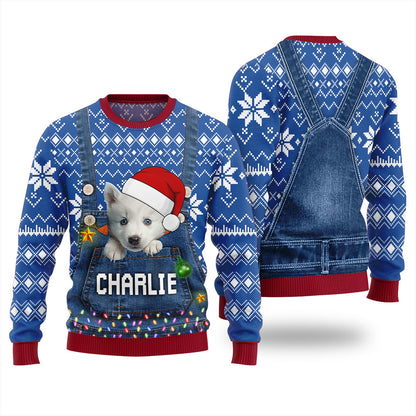 Custom Dog Face Womens Ugly Christmas Sweater