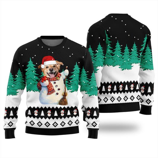 Custom Dog Snowman Christmas Sweater