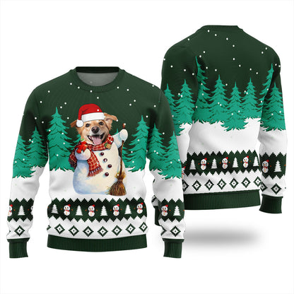 Custom Dog Snowman Christmas Sweater