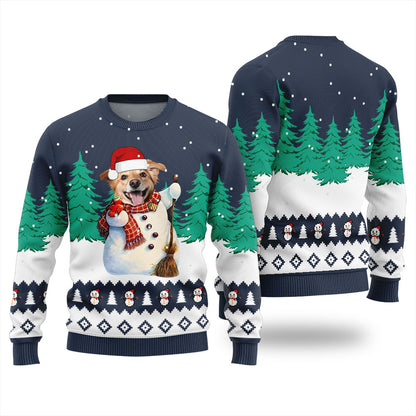 Custom Dog Snowman Christmas Sweater