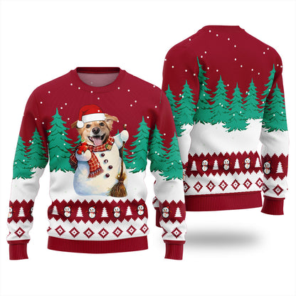 Custom Dog Snowman Christmas Sweater