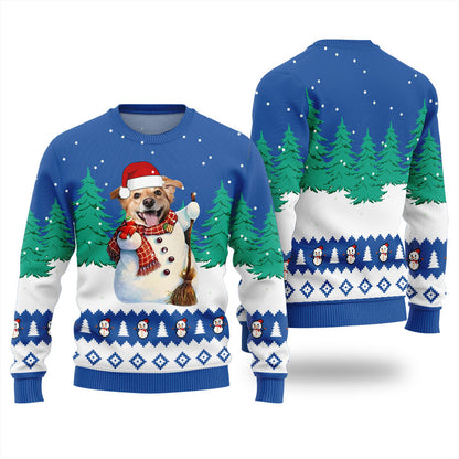 Custom Dog Snowman Christmas Sweater