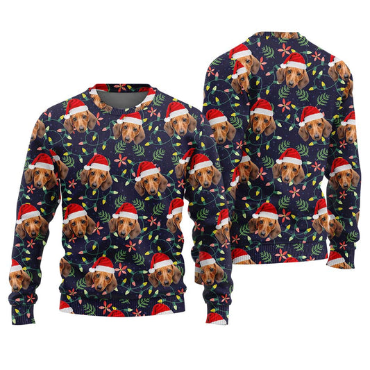 Custom Dog Tropical Christmas Sweater
