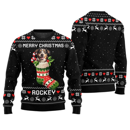 Custom Dog With Name Ugly Holiday Sweater