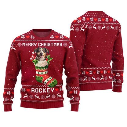 Custom Dog With Name Ugly Holiday Sweater