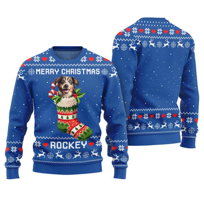 Custom Dog With Name Ugly Holiday Sweater