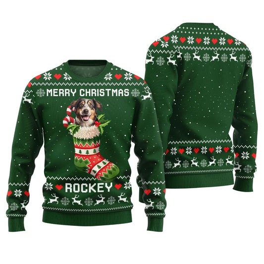 Custom Dog With Name Ugly Holiday Sweater