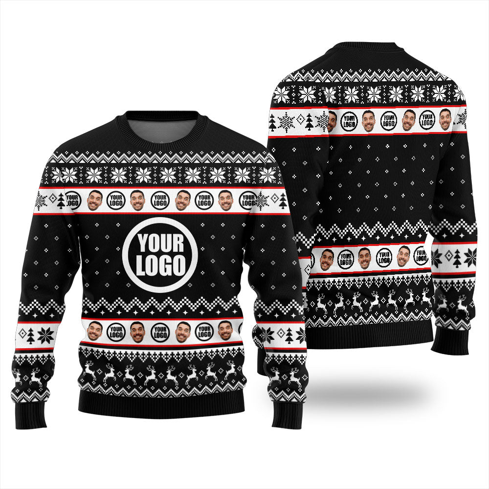 Custom Face And Logo Xmas Sweaters For Ladies