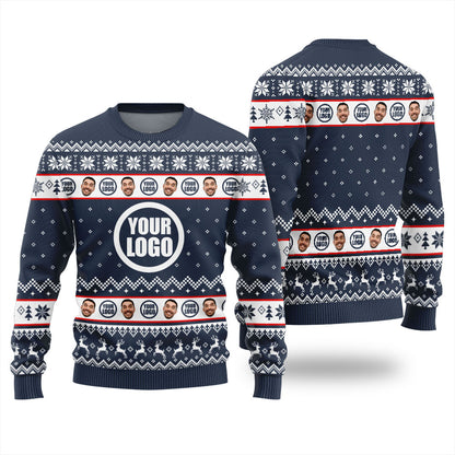 Custom Face And Logo Xmas Sweaters For Ladies