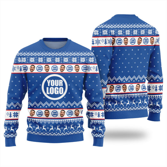 Custom Face And Logo Xmas Sweaters For Ladies