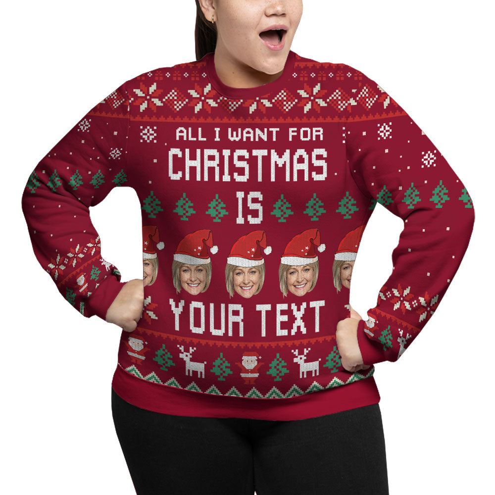 Custom Face And Name Funny Ugly Plus Size Xmas Sweater