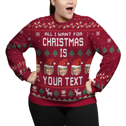 Custom Face And Name Funny Ugly Plus Size Xmas Sweater