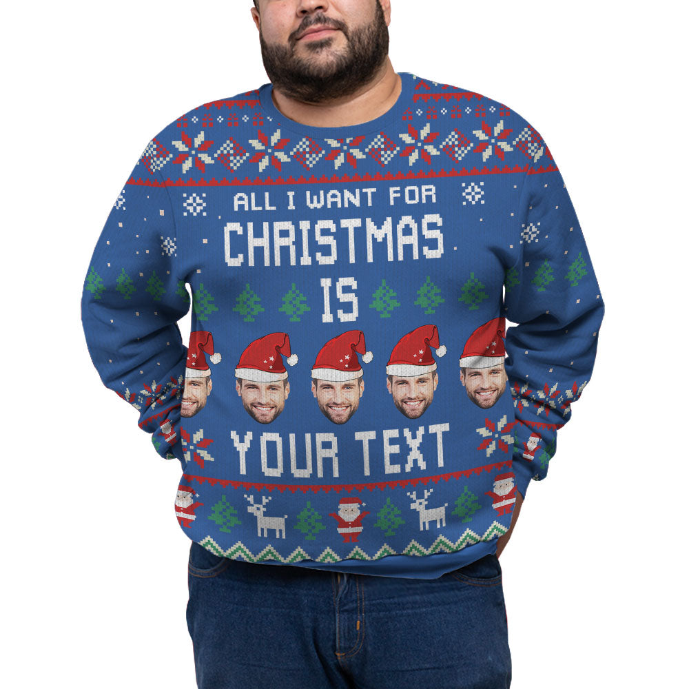 Custom Face And Name Funny Ugly Plus Size Xmas Sweater