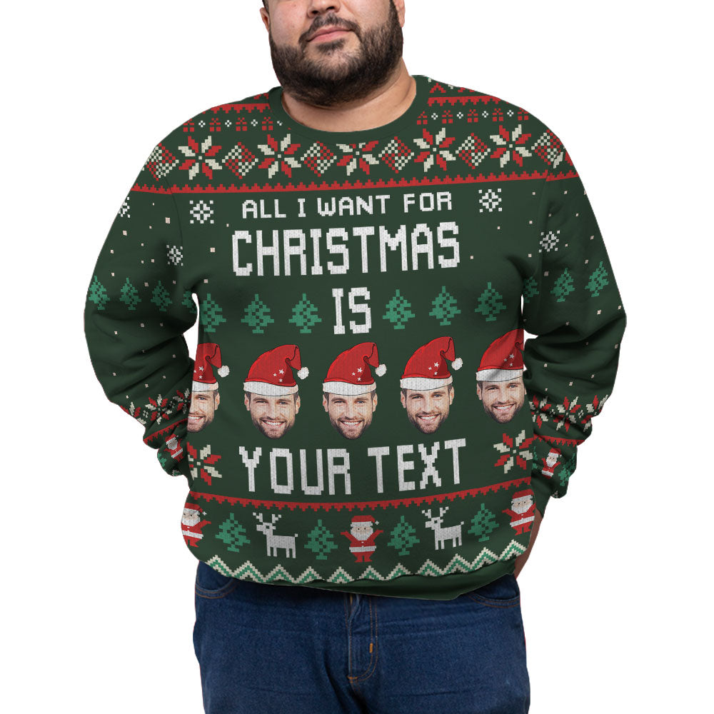 Custom Face And Name Funny Ugly Plus Size Xmas Sweater