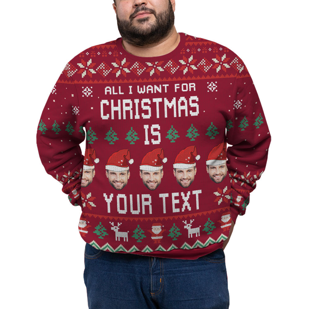 Custom Face And Name Funny Ugly Plus Size Xmas Sweater