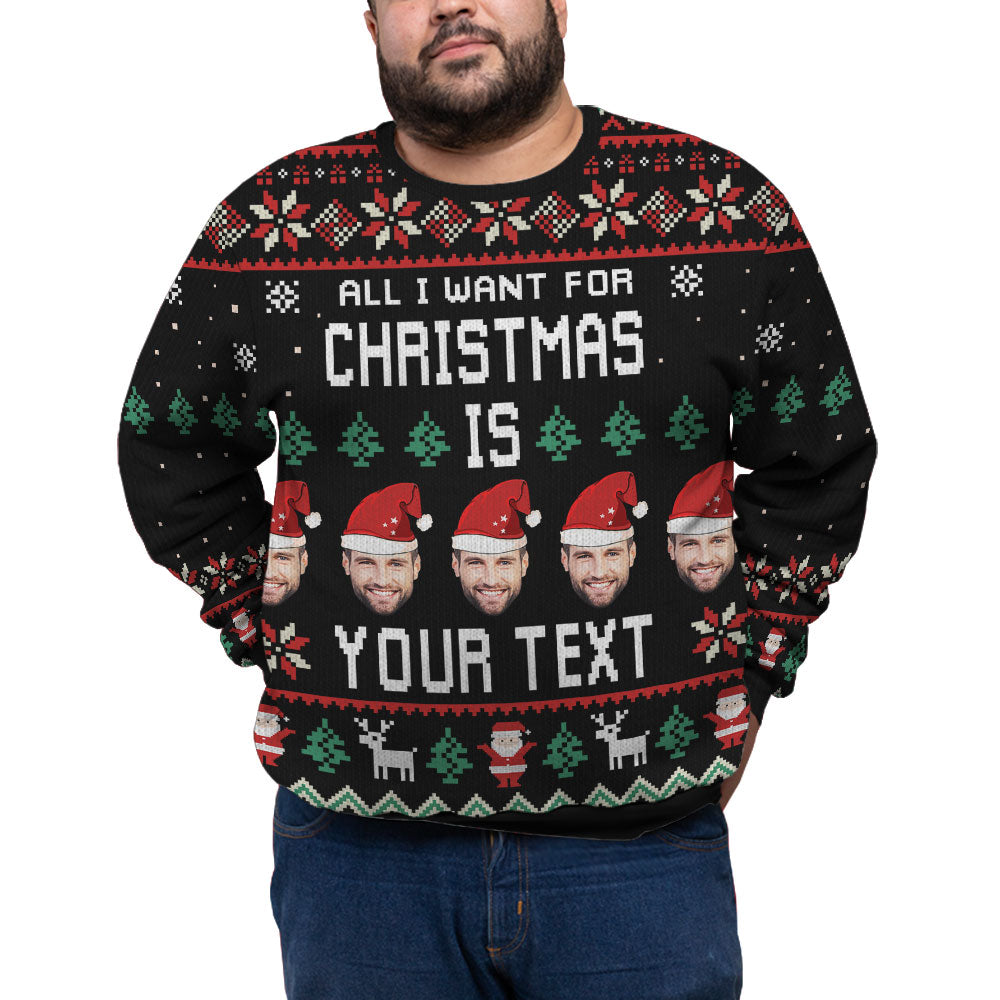Custom Face And Name Funny Ugly Plus Size Xmas Sweater