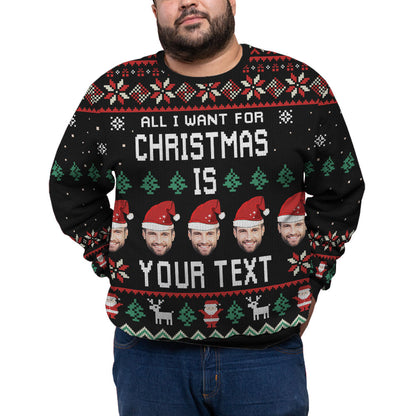 Custom Face And Name Funny Ugly Plus Size Xmas Sweater