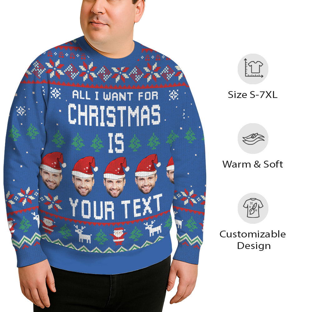Custom Face And Name Funny Ugly Plus Size Xmas Sweater