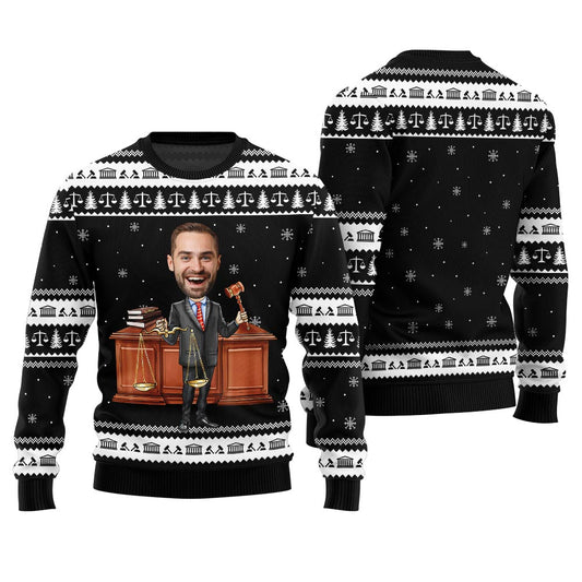 Custom Face Attorney Ugly Holiday Sweater