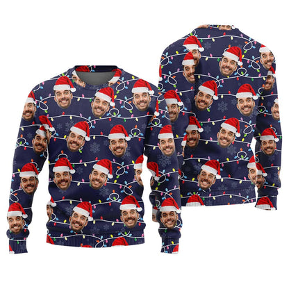 Custom Face Christmas Bulbs Ugly Sweater