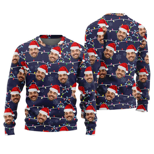Custom Face Christmas Bulbs Ugly Sweater