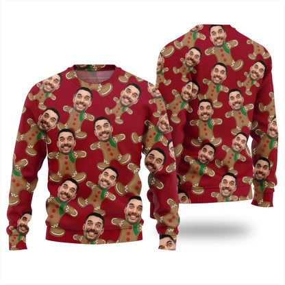 Custom Face Christmas Cookies Funny Ugly Christmas Sweater