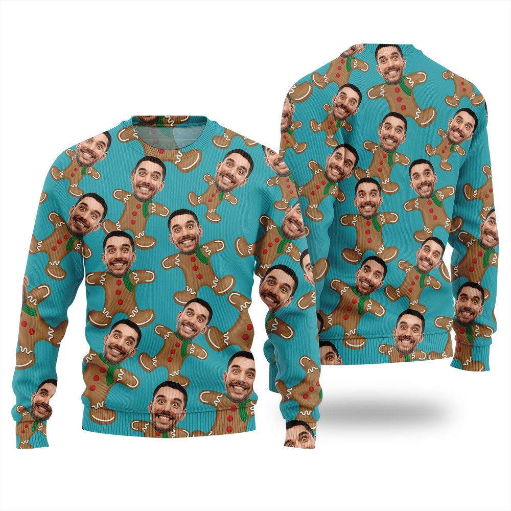 Custom Face Christmas Cookies Funny Ugly Christmas Sweater