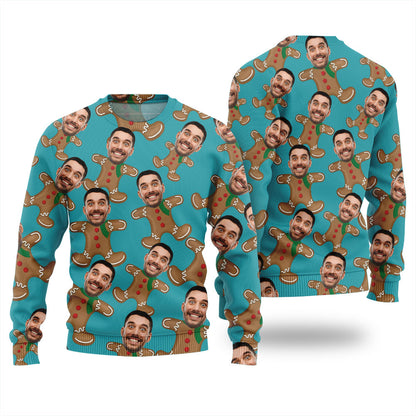 Custom Face Christmas Cookies Funny Ugly Christmas Sweater
