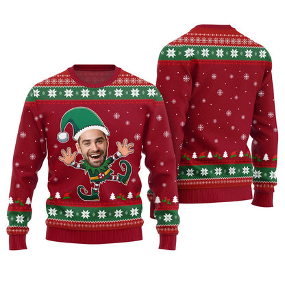 Custom Face Christmas Elf Funny Ugly Christmas Sweater