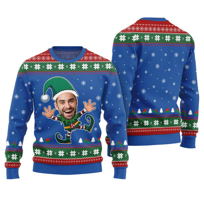 Custom Face Christmas Elf Funny Ugly Christmas Sweater