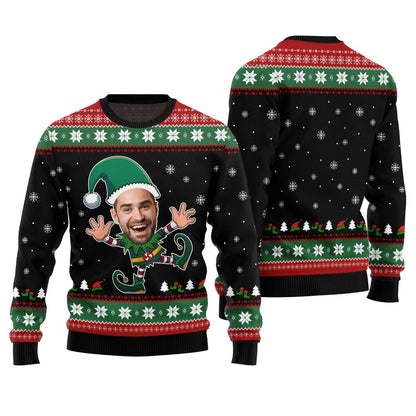 Custom Face Christmas Elf Funny Ugly Christmas Sweater