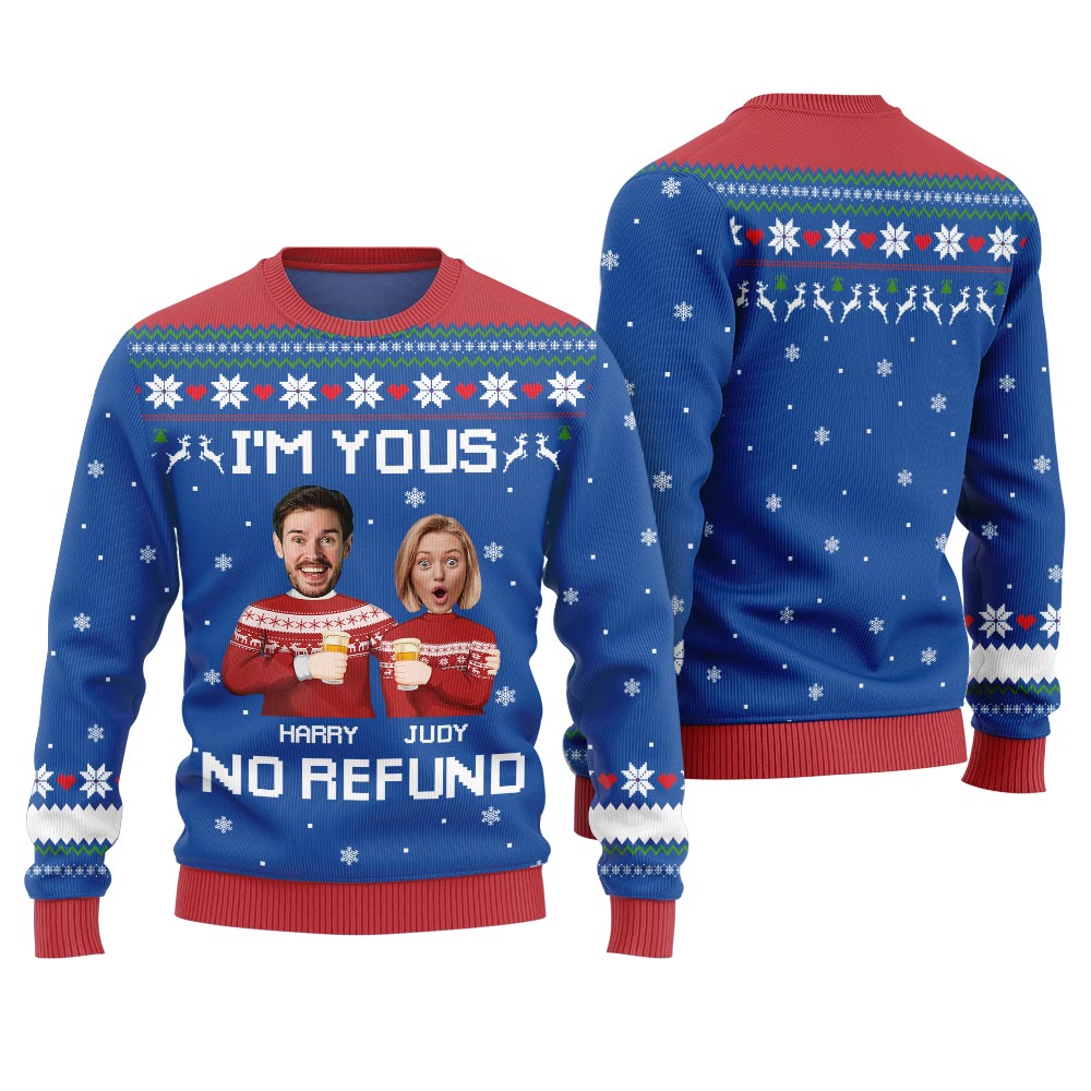 Unique Custom Face Couple Funny Ugly Christmas Sweater