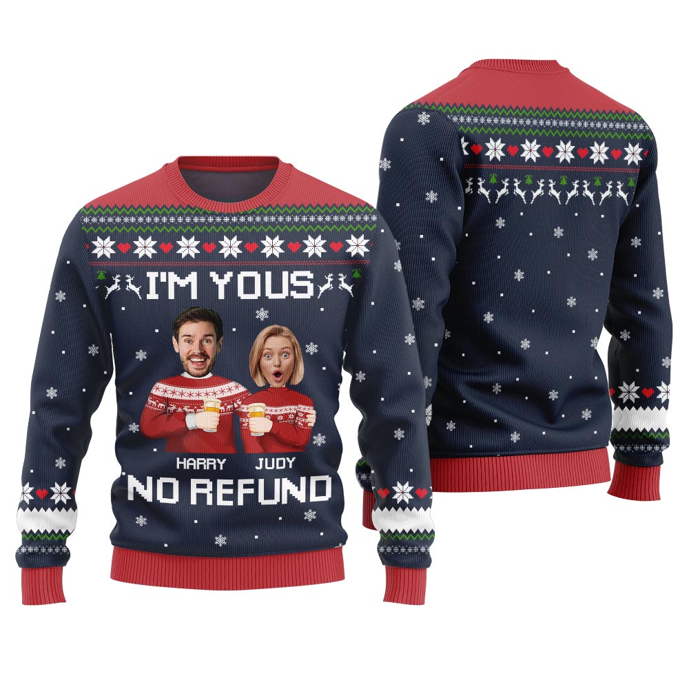 Unique Custom Face Couple Funny Ugly Christmas Sweater