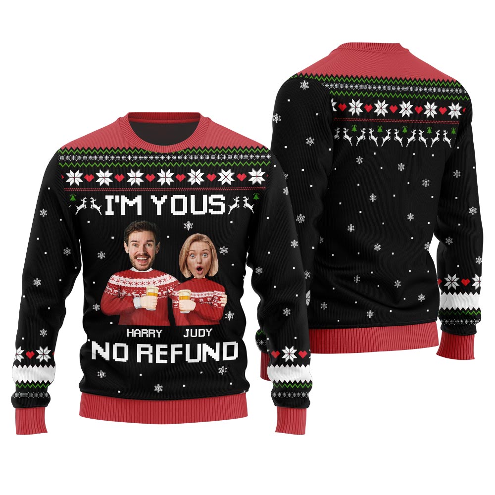 Unique Custom Face Couple Funny Ugly Christmas Sweater