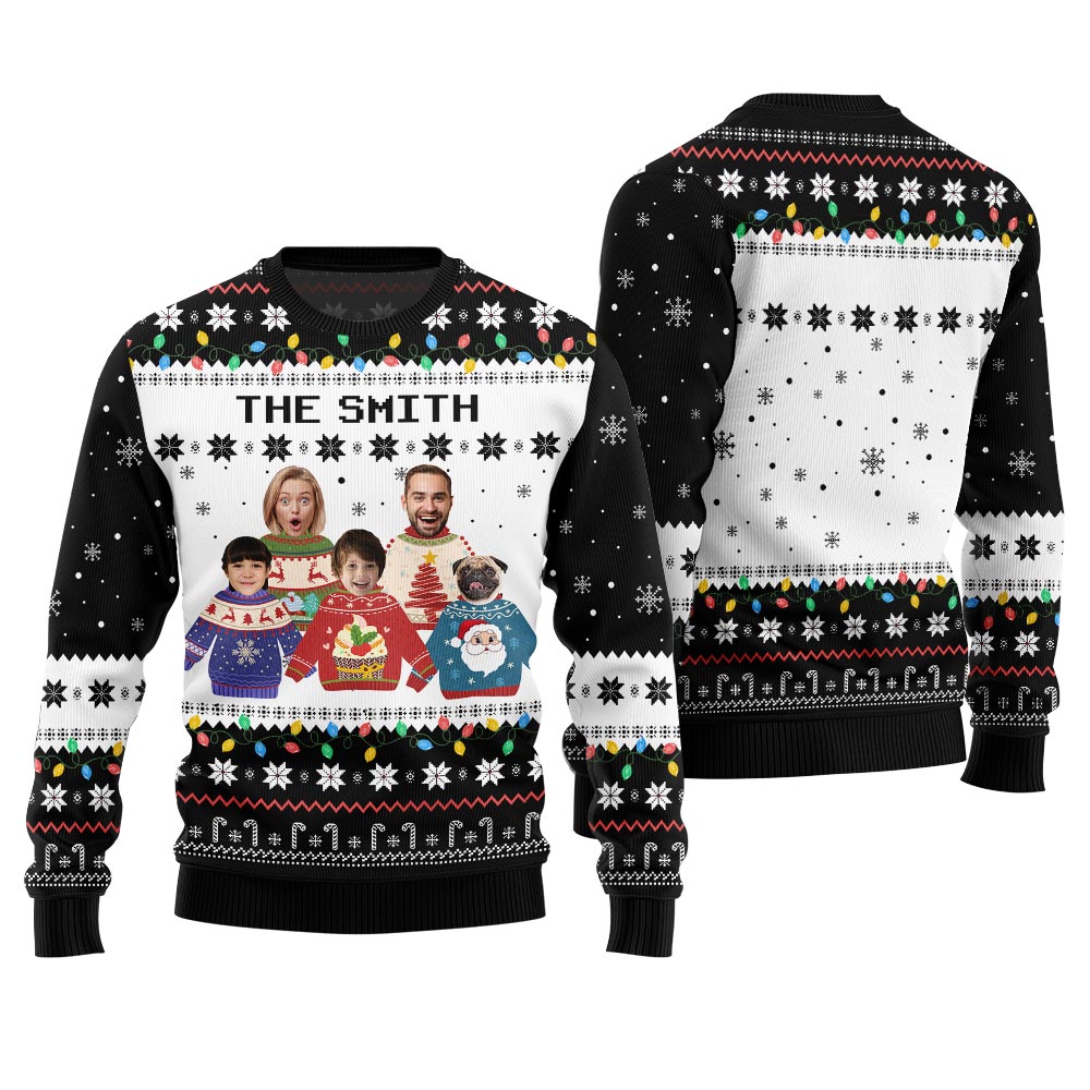 Custom Face Family Ugly Holiday Sweater