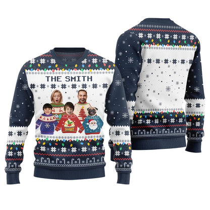 Custom Face Family Ugly Holiday Sweater