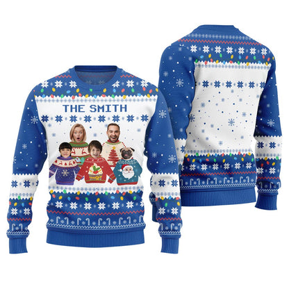 Custom Face Family Ugly Holiday Sweater