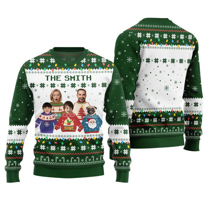 Merry Christmas 2024 Custom Face Ugly Sweater For Family