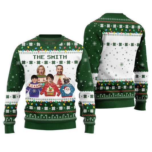 Custom Face Family Ugly Holiday Sweater