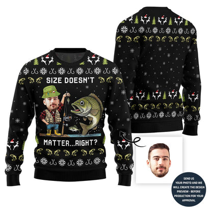 Custom Face Fisherman Funny Ugly Christmas Sweater For Men