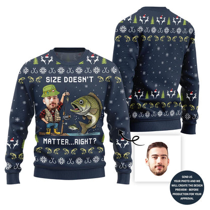 Custom Face Fisherman Funny Ugly Christmas Sweater For Men