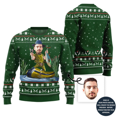 Custom Face Fishing Ugly Sweater