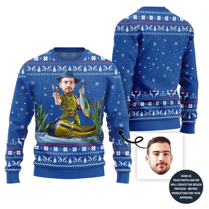 Custom Face Fishing Ugly Sweater