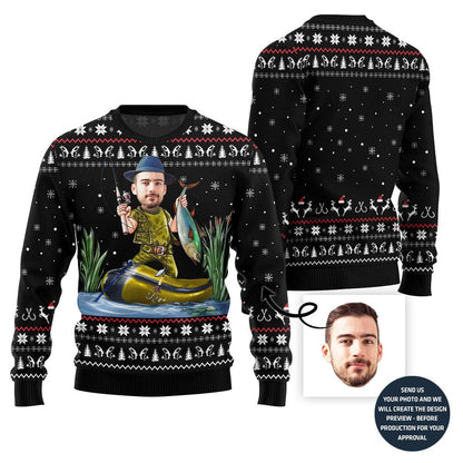 Custom Face Fishing Ugly Sweater