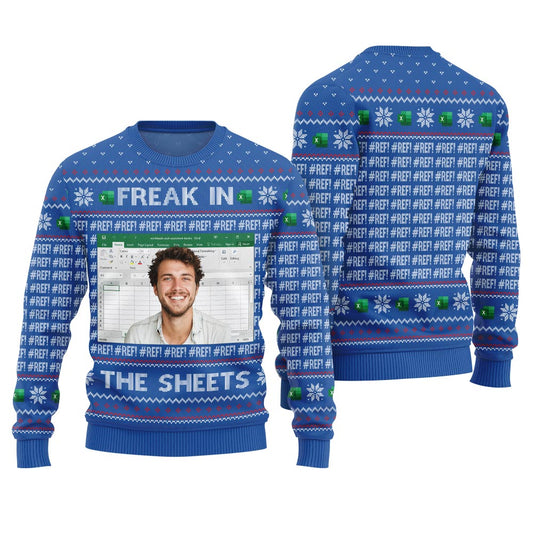 Custom Face Freak In The Sheets Ugly Christmas Sweater