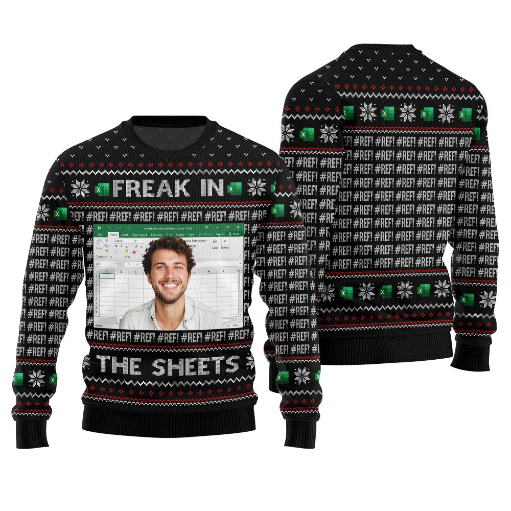 Custom Face Freak In The Sheets Ugly Christmas Sweater