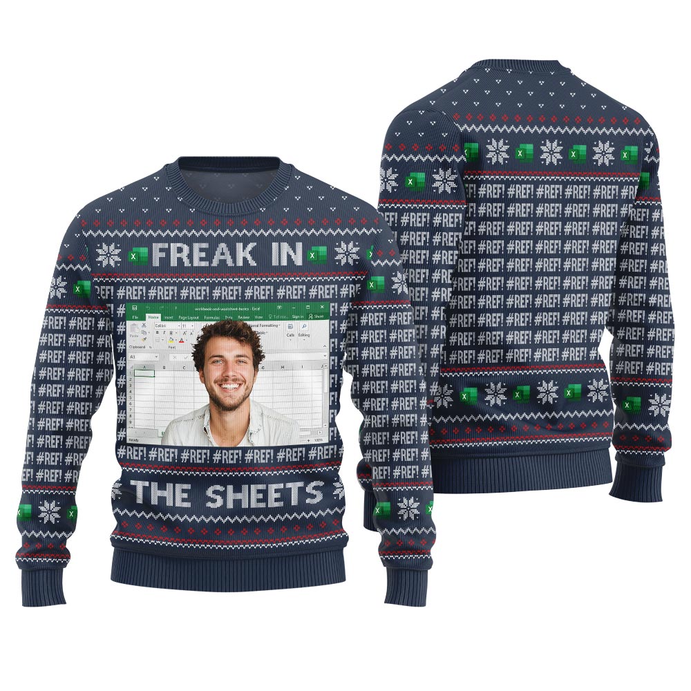 Custom Face Freak In The Sheets Ugly Christmas Sweater